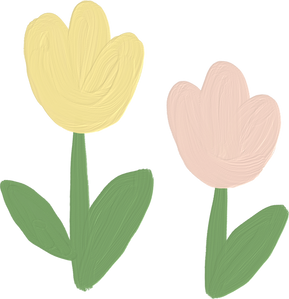 Handdrawn Painterly Cute Objects Tulip 2